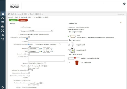 logiciel de réservation de salle de réunion EasyRequest