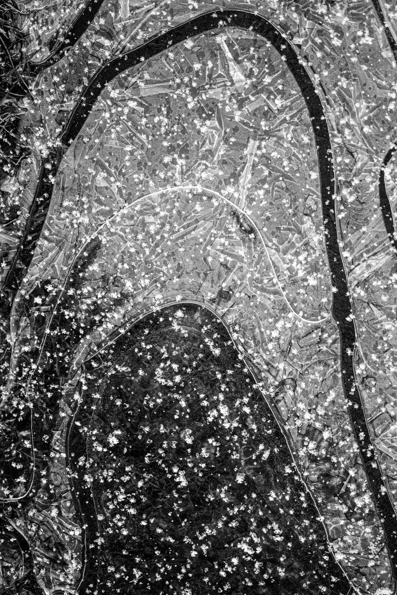 Cartographie — les courbes d'une flaque glacée